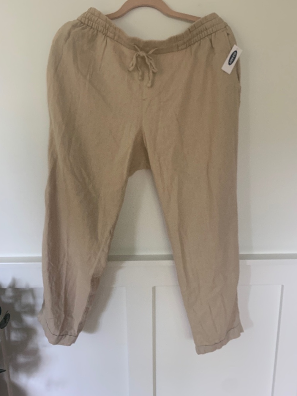 New Old Navy Size Large Khaki Linen Ankle Pants